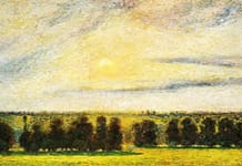 Sunset at Eragny, 1890 - Camille Pissarro